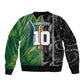 Custom Aotearoa South Africa Rugby Freedom Cup Sleeve Zip Bomber Jacket Maori Silver Fern Art and Sporty Flag SA - African Pride