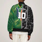 Custom Aotearoa South Africa Rugby Freedom Cup Sleeve Zip Bomber Jacket Maori Silver Fern Art and Sporty Flag SA - African Pride