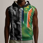 Custom Aotearoa South Africa Rugby Freedom Cup Sleeveless Hoodie Maori Silver Fern Art and Sporty Flag SA - African Pride