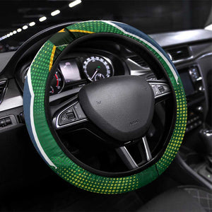 Aotearoa South Africa Rugby Freedom Cup Steering Wheel Cover Maori Silver Fern Art and Sporty Flag SA - African Pride