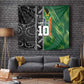 Custom Aotearoa South Africa Rugby Freedom Cup Tapestry Maori Silver Fern Art and Sporty Flag SA - African Pride