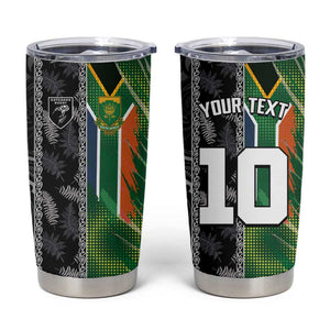 Custom Aotearoa South Africa Rugby Freedom Cup Tumbler Cup Maori Silver Fern Art and Sporty Flag SA - African Pride