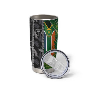 Custom Aotearoa South Africa Rugby Freedom Cup Tumbler Cup Maori Silver Fern Art and Sporty Flag SA - African Pride