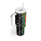 Custom Aotearoa South Africa Rugby Freedom Cup Tumbler With Handle Maori Silver Fern Art and Sporty Flag SA - African Pride