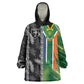 Custom Aotearoa South Africa Rugby Freedom Cup Wearable Blanket Hoodie Maori Silver Fern Art and Sporty Flag SA - African Pride
