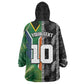 Custom Aotearoa South Africa Rugby Freedom Cup Wearable Blanket Hoodie Maori Silver Fern Art and Sporty Flag SA - African Pride