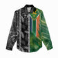 Custom Aotearoa South Africa Rugby Freedom Cup Women Casual Shirt Maori Silver Fern Art and Sporty Flag SA - African Pride
