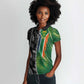 Custom Aotearoa South Africa Rugby Freedom Cup Women Polo Shirt Maori Silver Fern Art and Sporty Flag SA - African Pride