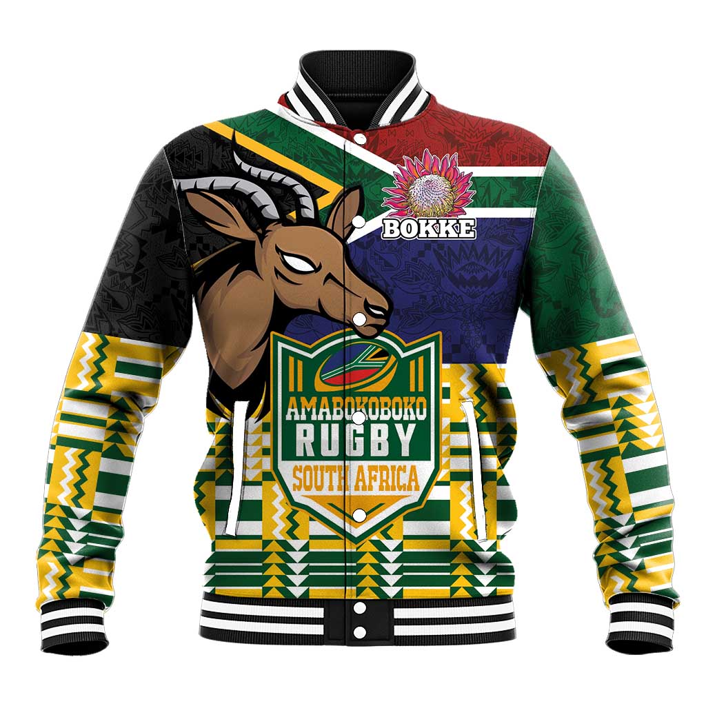 South Africa Rugby Baseball Jacket Go Bokke-Amabokoboko Spirit - African Pride