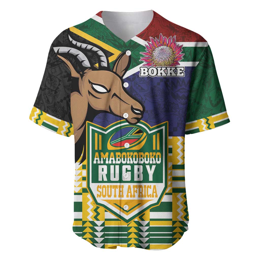 South Africa Rugby Baseball Jersey Go Bokke-Amabokoboko Spirit - African Pride