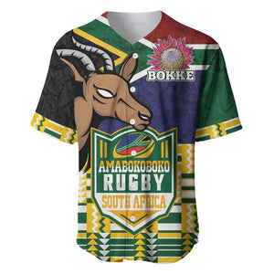 South Africa Rugby Baseball Jersey Go Bokke-Amabokoboko Spirit - African Pride