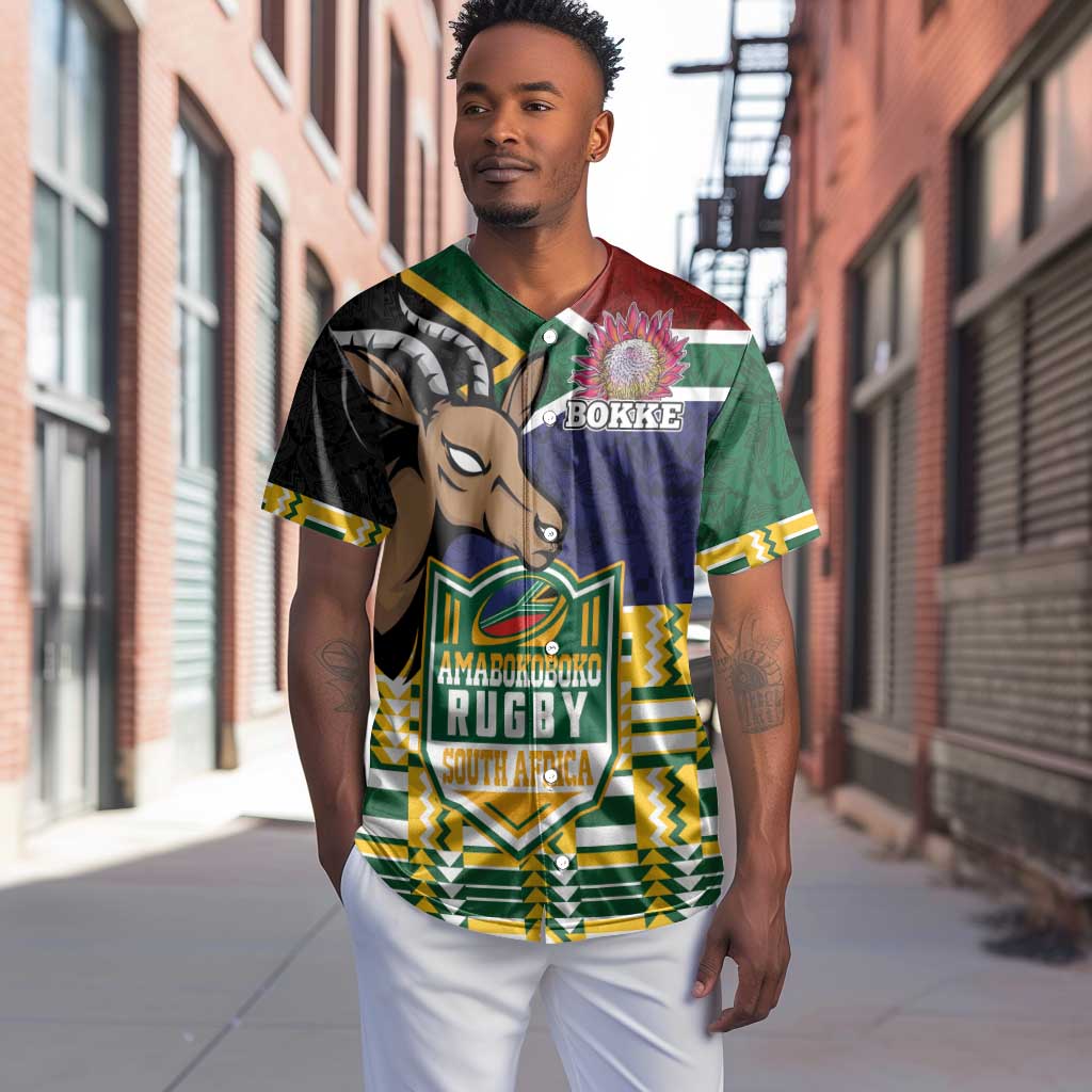 South Africa Rugby Baseball Jersey Go Bokke-Amabokoboko Spirit - African Pride