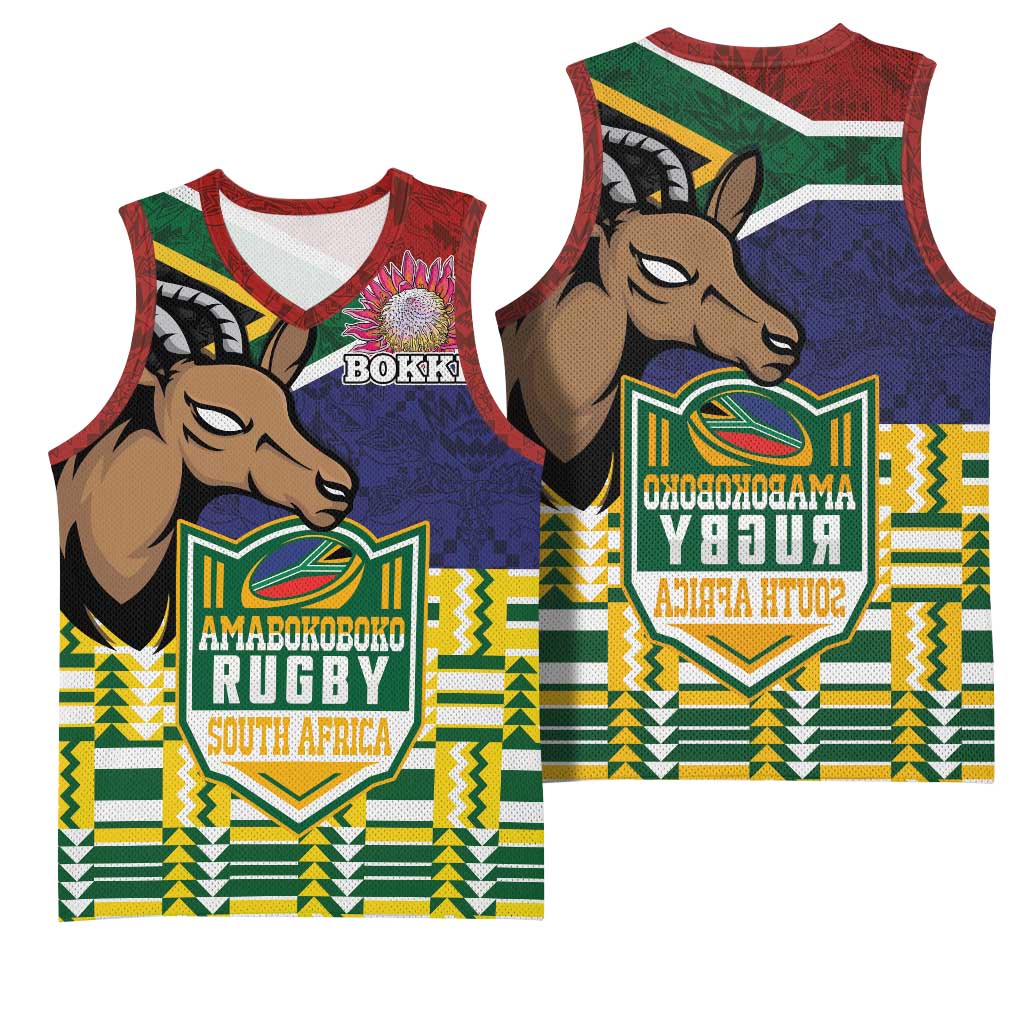 South Africa Rugby Basketball Jersey Go Bokke-Amabokoboko Spirit - African Pride