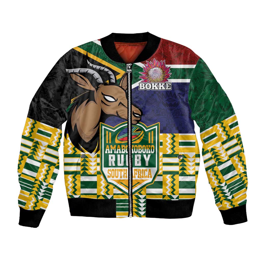 South Africa Rugby Bomber Jacket Go Bokke-Amabokoboko Spirit - African Pride