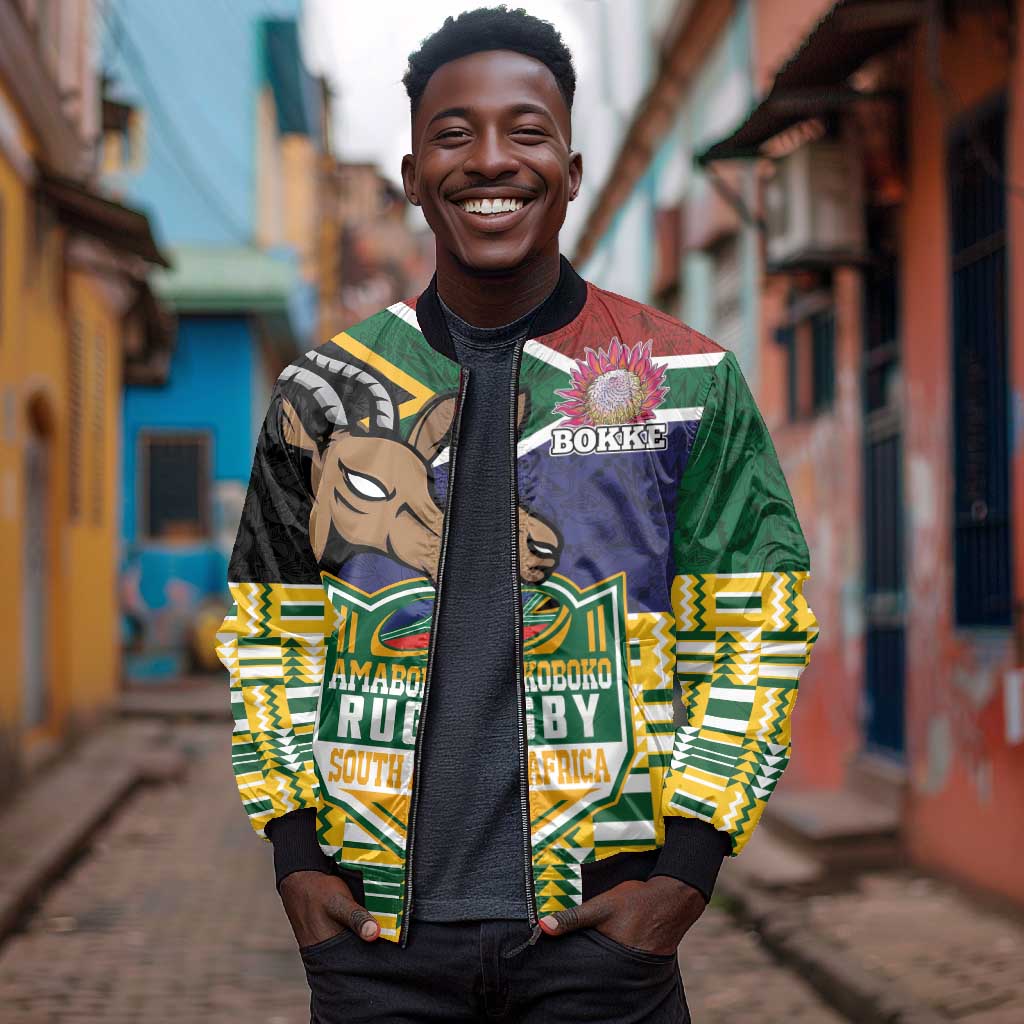 South Africa Rugby Bomber Jacket Go Bokke-Amabokoboko Spirit by