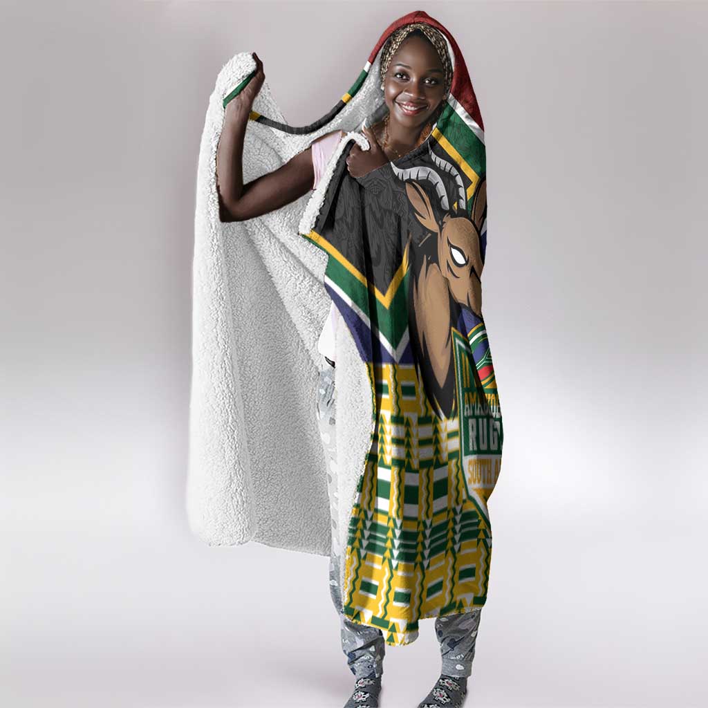 South Africa Rugby Hooded Blanket Go Bokke-Amabokoboko Spirit - African Pride