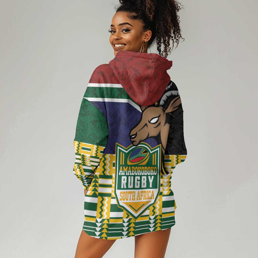 South Africa Rugby Hoodie Dress Go Bokke-Amabokoboko Spirit - African Pride