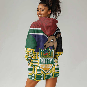 South Africa Rugby Hoodie Dress Go Bokke-Amabokoboko Spirit - African Pride