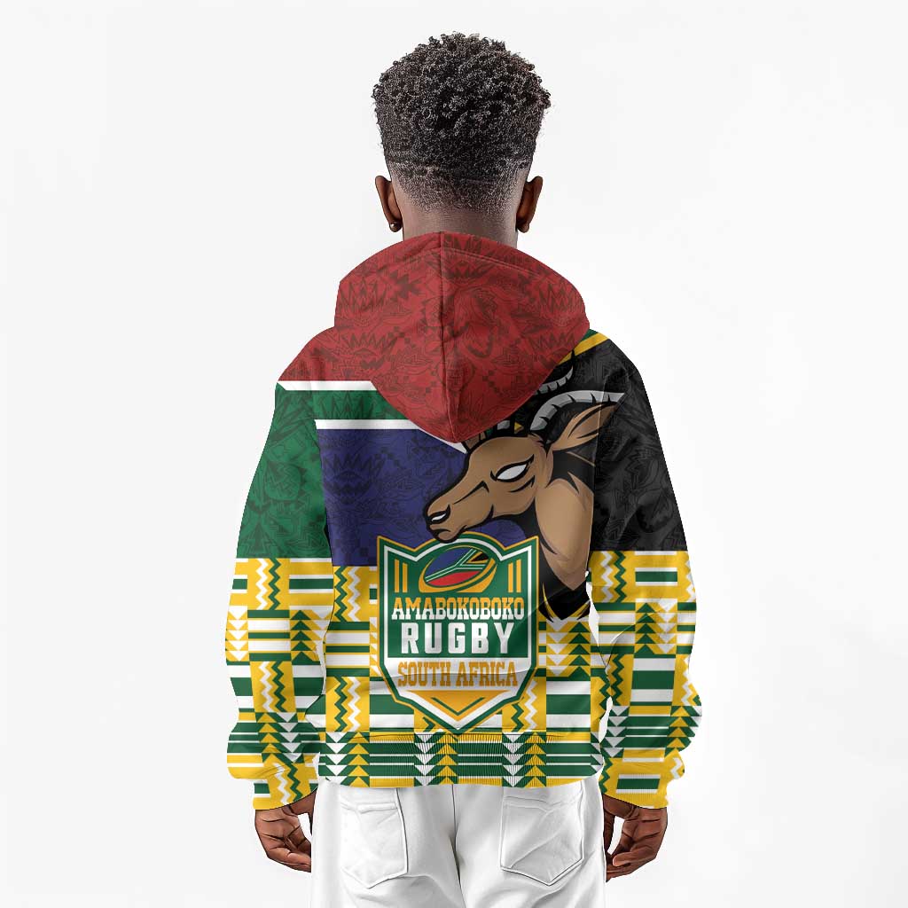 South Africa Rugby Kid Hoodie Go Bokke-Amabokoboko Spirit - African Pride