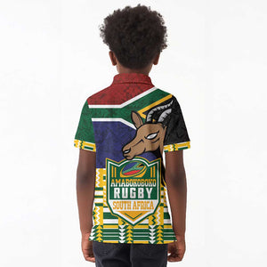 South Africa Rugby Kid Polo Shirt Go Bokke-Amabokoboko Spirit - African Pride