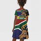 South Africa Rugby Kid Short Sleeve Dress Go Bokke-Amabokoboko Spirit - African Pride