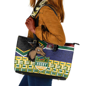 South Africa Rugby Leather Tote Bag Go Bokke-Amabokoboko Spirit - African Pride