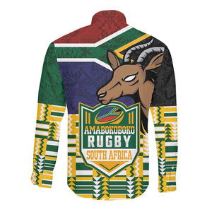South Africa Rugby Long Sleeve Button Shirt Go Bokke-Amabokoboko Spirit - African Pride