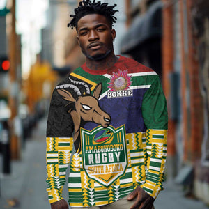 South Africa Rugby Long Sleeve Shirt Go Bokke-Amabokoboko Spirit - African Pride
