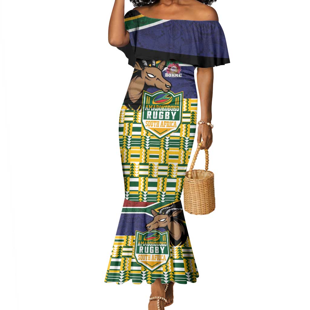 South Africa Rugby Mermaid Dress Go Bokke-Amabokoboko Spirit - African Pride