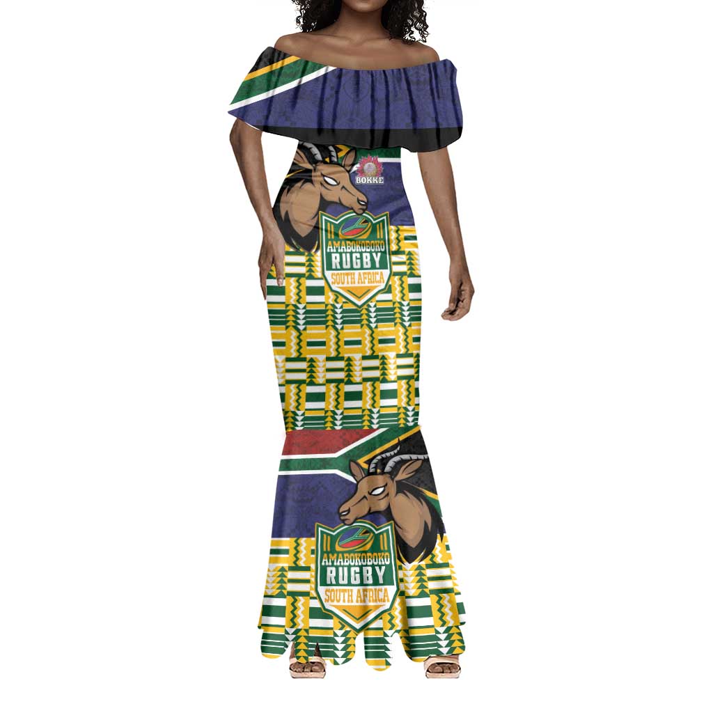 South Africa Rugby Mermaid Dress Go Bokke-Amabokoboko Spirit - African Pride