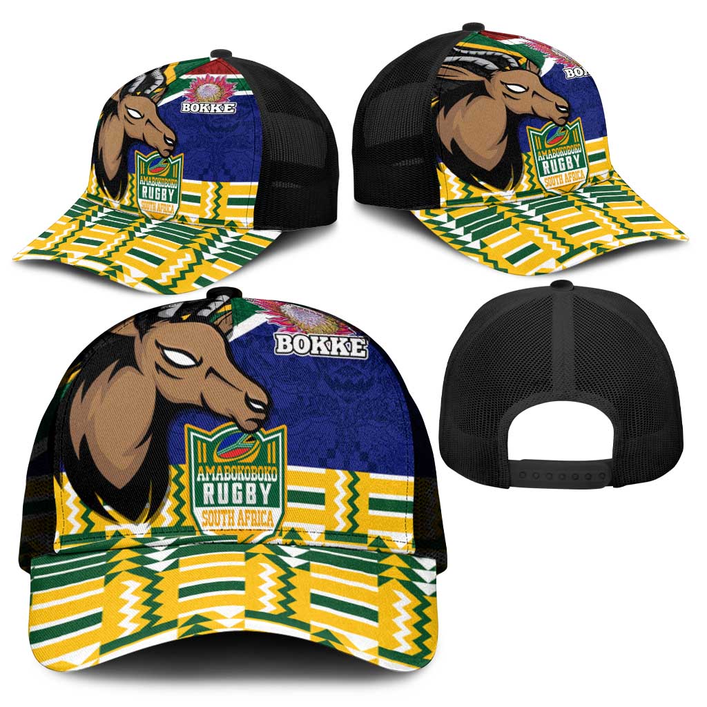 South Africa Rugby Mesh Trucker Cap Go Bokke-Amabokoboko Spirit - African Pride