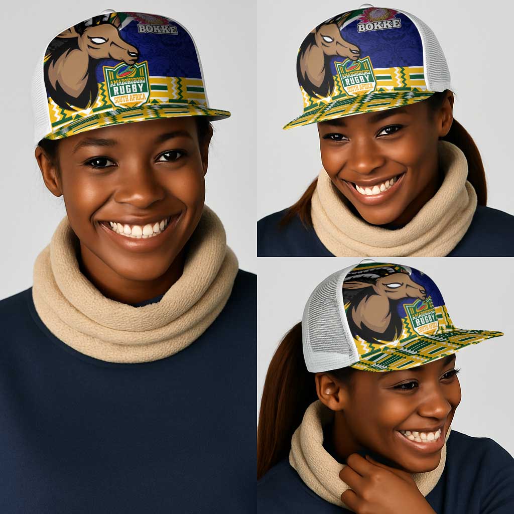 South Africa Rugby Mesh Trucker Cap Go Bokke-Amabokoboko Spirit - African Pride