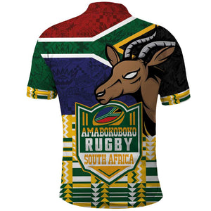 South Africa Rugby Polo Shirt Go Bokke-Amabokoboko Spirit - African Pride