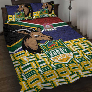 South Africa Rugby Quilt Bed Set Go Bokke-Amabokoboko Spirit - African Pride