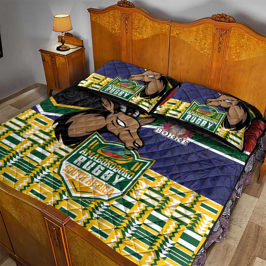 South Africa Rugby Quilt Bed Set Go Bokke-Amabokoboko Spirit - African Pride
