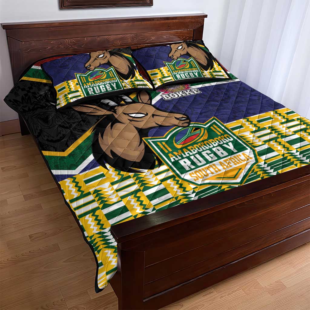 South Africa Rugby Quilt Bed Set Go Bokke-Amabokoboko Spirit - African Pride