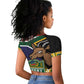 South Africa Rugby Raglan Cropped T shirt Go Bokke-Amabokoboko Spirit - African Pride