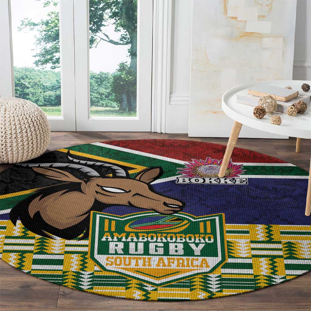 South Africa Rugby Round Carpet Go Bokke-Amabokoboko Spirit - African Pride