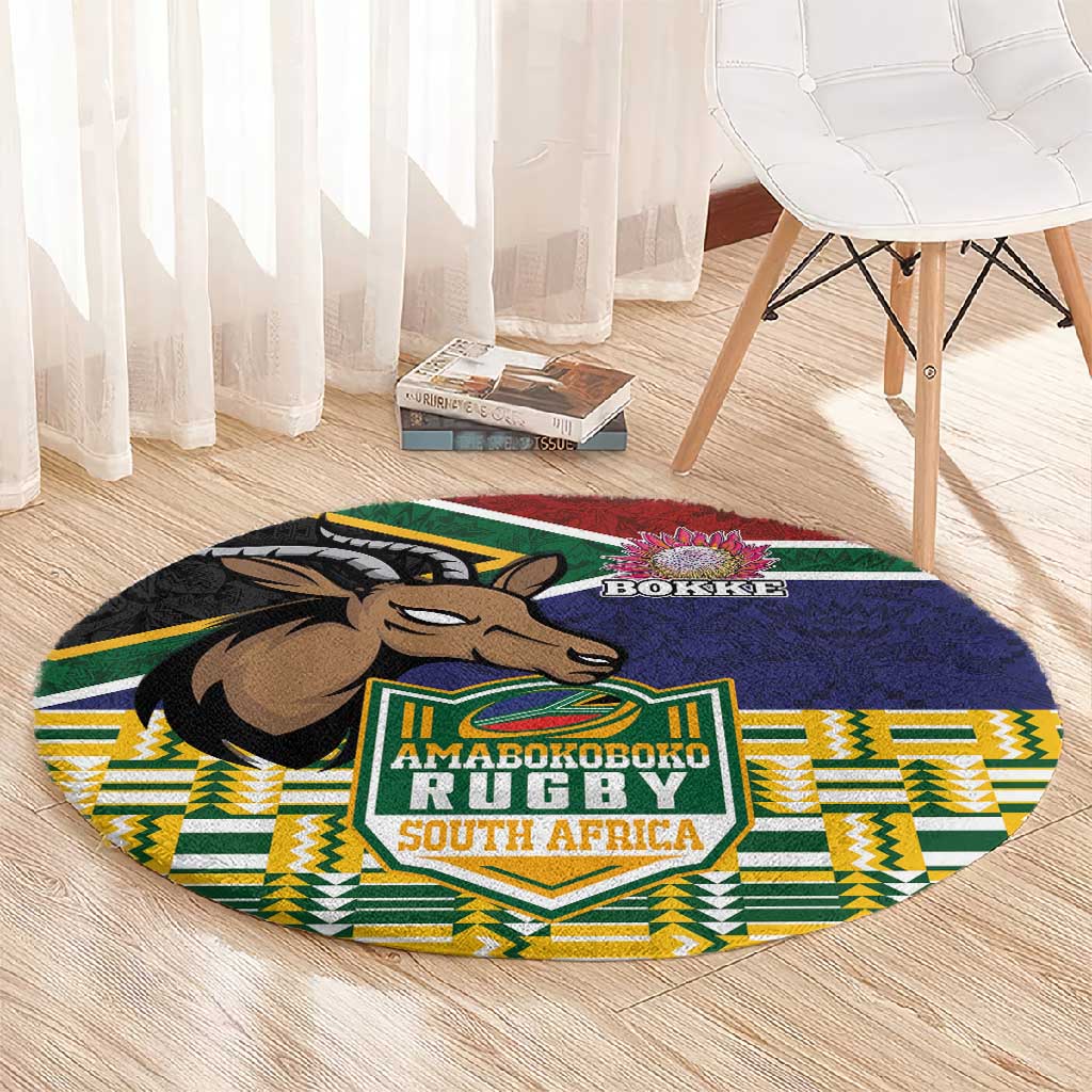 South Africa Rugby Round Carpet Go Bokke-Amabokoboko Spirit - African Pride