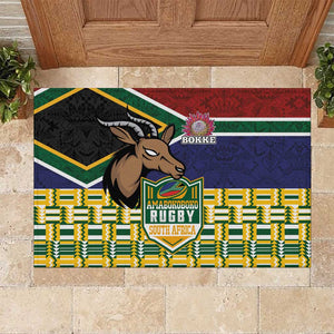 South Africa Rugby Rubber Doormat Go Bokke-Amabokoboko Spirit - African Pride