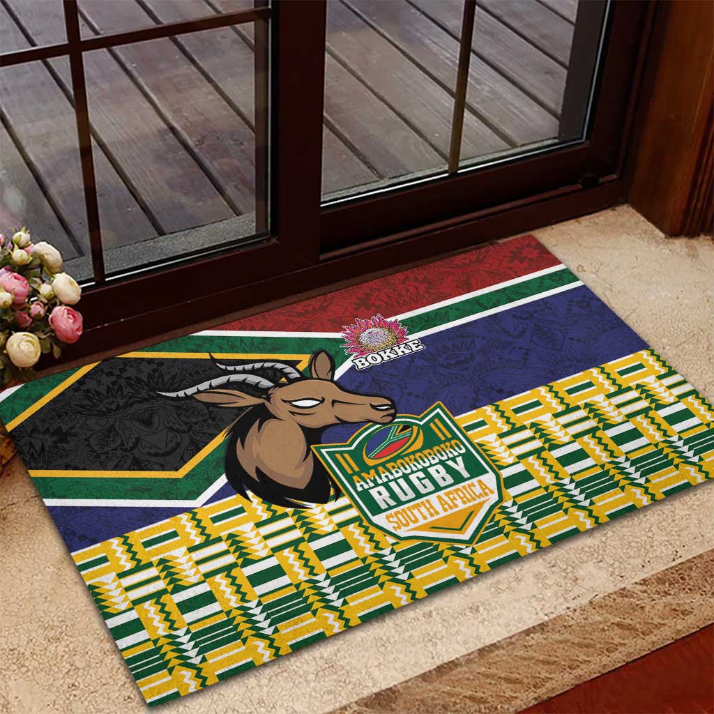 South Africa Rugby Rubber Doormat Go Bokke-Amabokoboko Spirit - African Pride