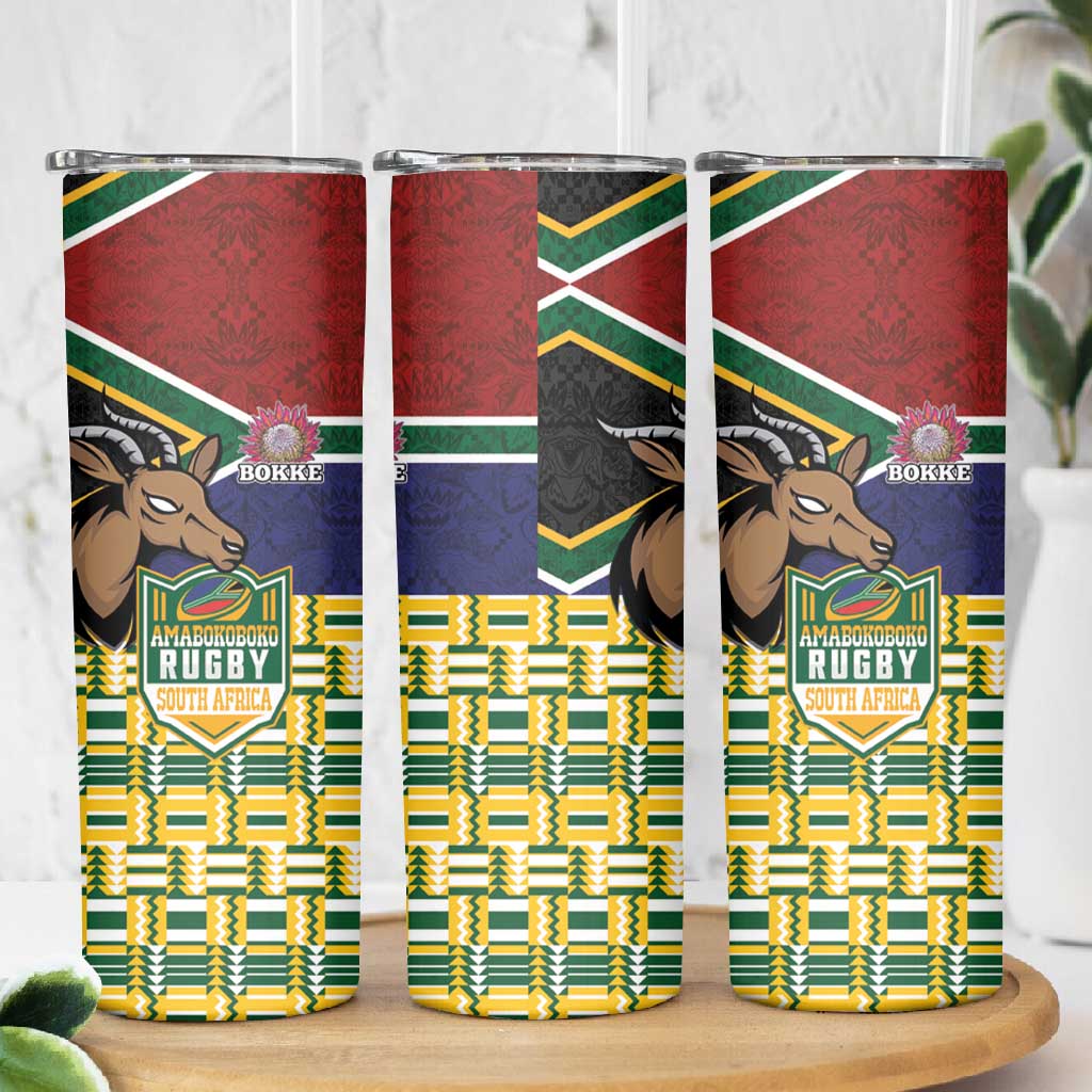 South Africa Rugby Skinny Tumbler Go Bokke-Amabokoboko Spirit - African Pride