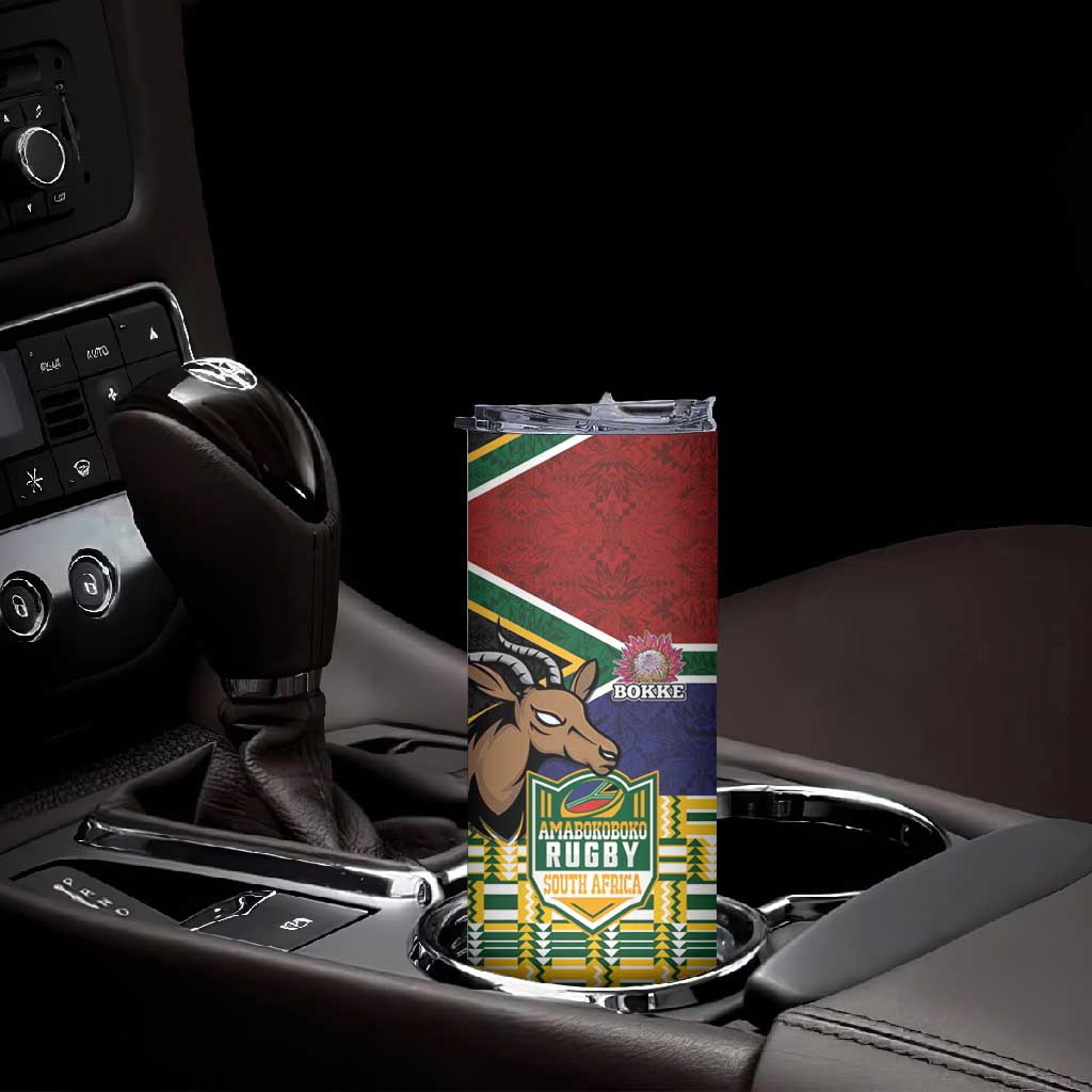 South Africa Rugby Skinny Tumbler Go Bokke-Amabokoboko Spirit - African Pride