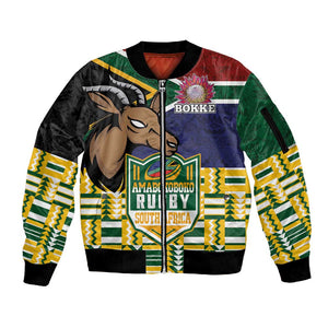 South Africa Rugby Sleeve Zip Bomber Jacket Go Bokke-Amabokoboko Spirit - African Pride