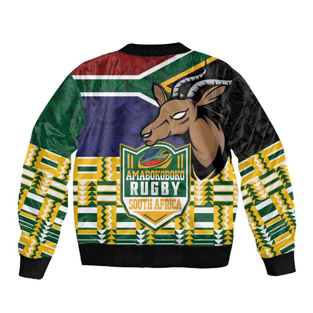 South Africa Rugby Sleeve Zip Bomber Jacket Go Bokke-Amabokoboko Spirit - African Pride