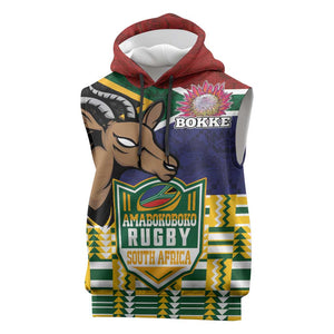 South Africa Rugby Sleeveless Hoodie Go Bokke-Amabokoboko Spirit - African Pride