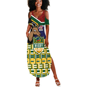 South Africa Rugby Summer Maxi Dress Go Bokke-Amabokoboko Spirit - African Pride