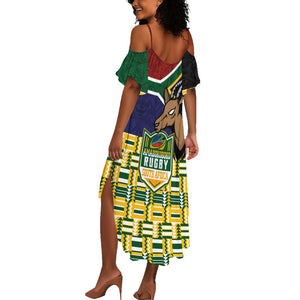 South Africa Rugby Summer Maxi Dress Go Bokke-Amabokoboko Spirit - African Pride