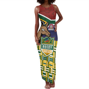 South Africa Rugby Tank Maxi Dress Go Bokke-Amabokoboko Spirit - African Pride