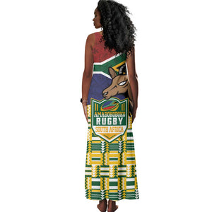 South Africa Rugby Tank Maxi Dress Go Bokke-Amabokoboko Spirit - African Pride